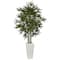 6ft. Potted Bamboo Artificial Tree in White Tower Planter